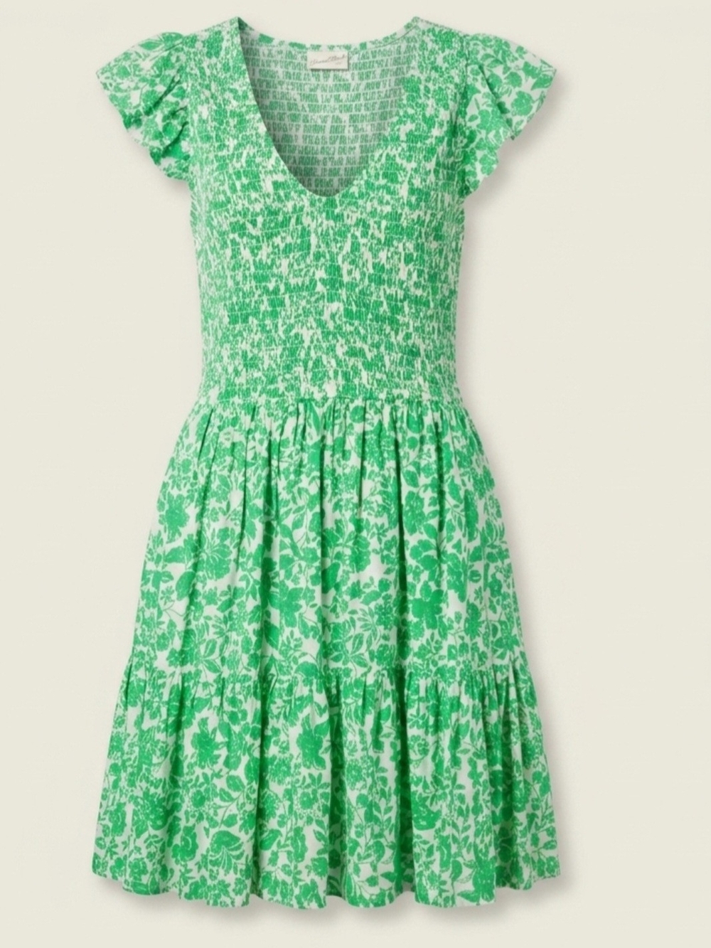 Universal Thread Green Floral Smocked Mini Dress